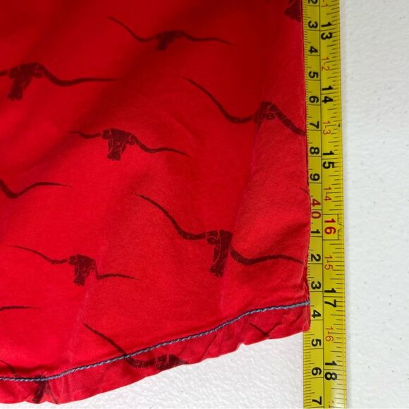 Barn Fly Red Steer Bull Print Long Sleeve Roll Tab Button Front Shirt Women XL - Picture 11 of 13